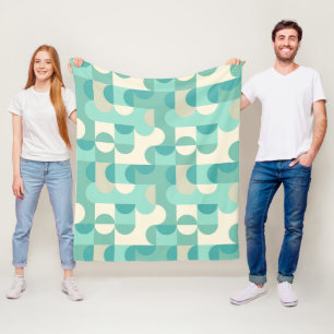 Manta Polar Patrón de círculos beige verde azul menta taupe