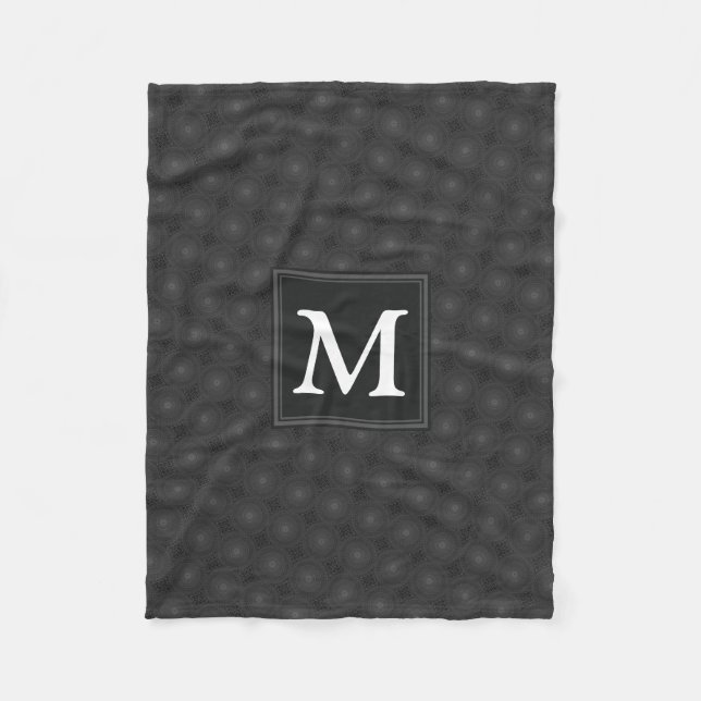 Manta Polar Patrón de círculos de carbón monograma (Anverso)