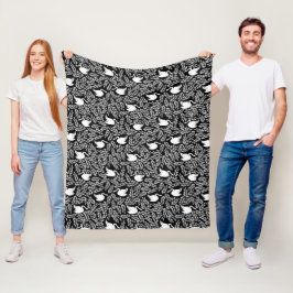 Manta Polar Patrón de cisne blanco y negro para niñas
