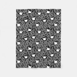 Manta Polar Patrón de cisne blanco y negro para niñas
