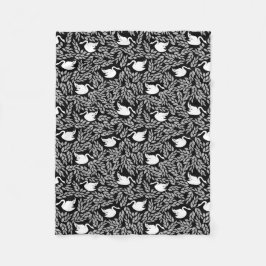 Manta Polar Patrón de cisne blanco y negro para niñas