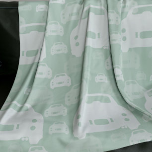 Manta Polar Patrón de coche de Figaro verde esmeralda
