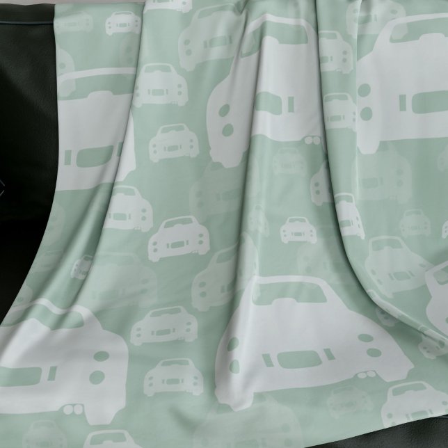 Manta Polar Patrón de coche de Figaro verde esmeralda (Fun green figgy blanket for your car. You can easily change the background colour)
