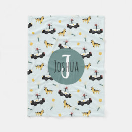 Manta Polar Patrón de coche de la policía azul