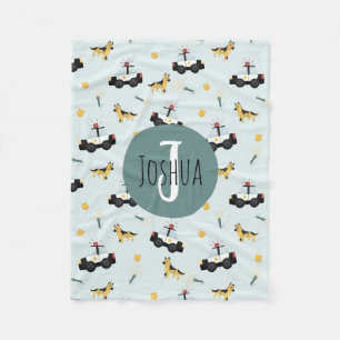 Manta Polar Patrón de coche de la policía azul