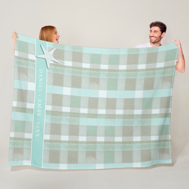 Manta Polar Patrón de colocación de Navidades costeros #2 ID10 (In situ)