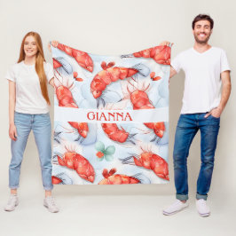 Manta Polar Patrón de color acuático Amano Shrimp