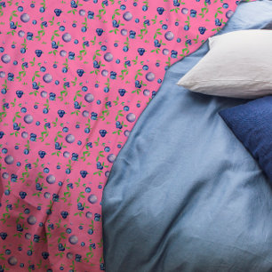 Manta Polar Patrón de color de arándano azul lindo chica rosa