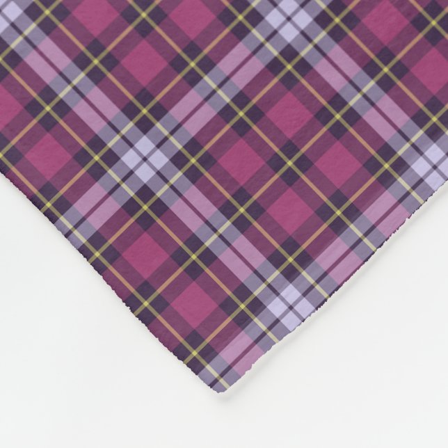 Manta Polar Patrón de color púrpura y amarillo brillante (Esquina)