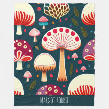 Patrón de color rojo blanco y hongo divertido