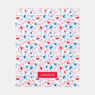 Manta Polar Patrón de cómics de Om Nom Nom   Añadir su nombre