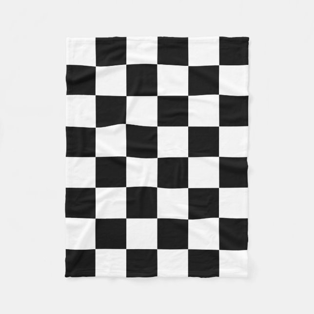 Manta Polar Patrón de comprobación de blanco negro (Anverso)