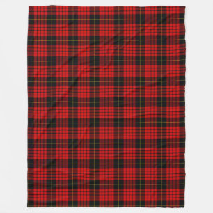 Manta Polar Patrón de comprobación de color negro rojo Plaid C