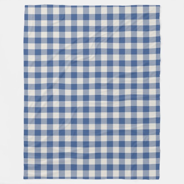 Manta Polar Patrón de comprobación de Gingham azul clásico (Anverso)