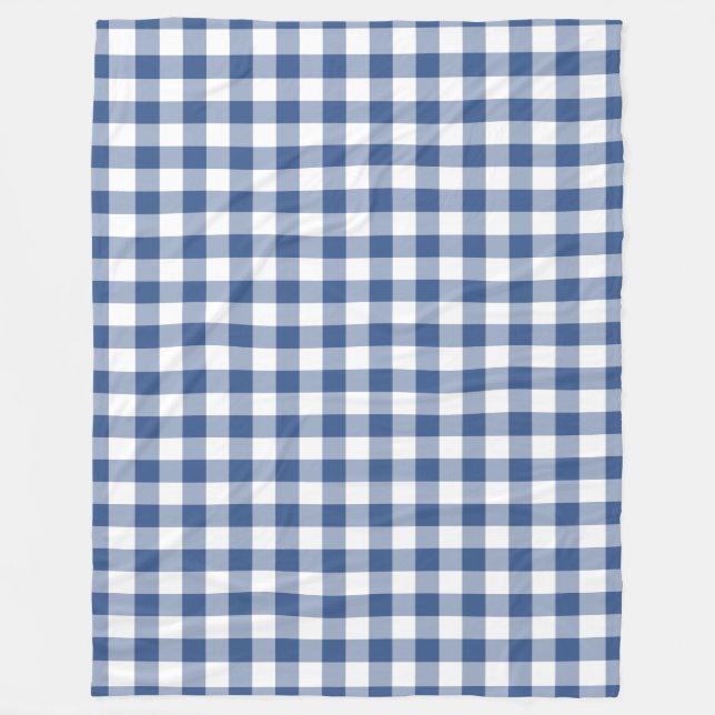Manta Polar Patrón de comprobación de Gingham azul clásico (Anverso)
