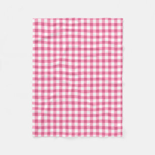 Manta Polar Patrón De Comprobación De Gingham Blanco Y Rosa
