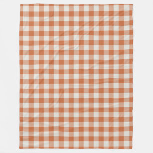 Manta Polar Patrón de comprobación de Gingham del Naranja quem