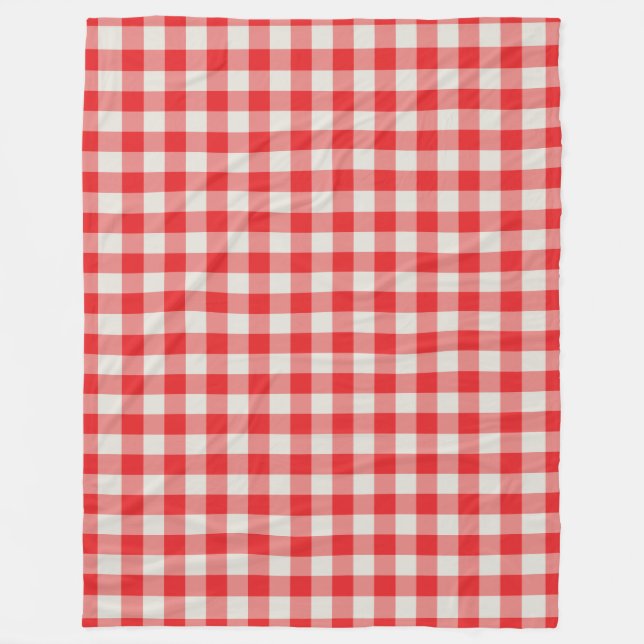 Manta Polar Patrón de comprobación de Gingham rojo clásico (Anverso)