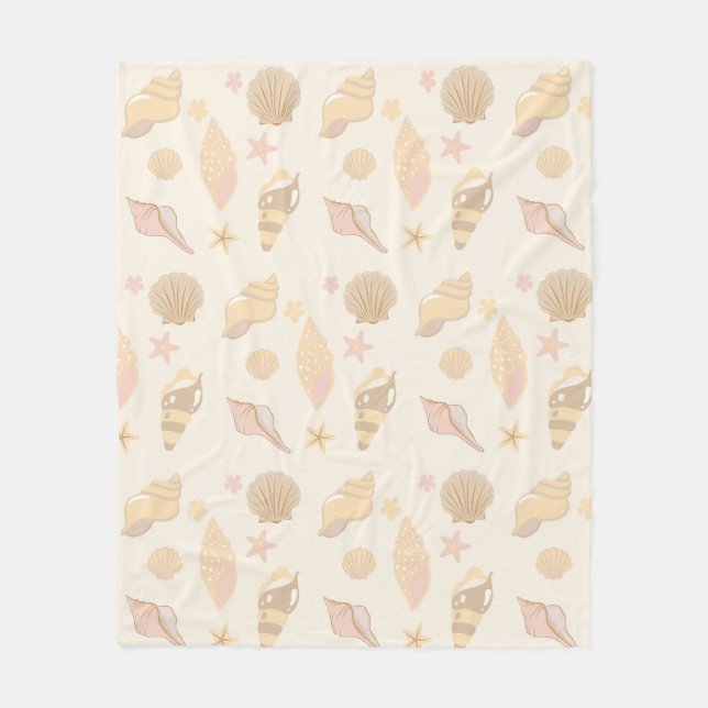 Manta Polar Patrón de conchas beige (Anverso)