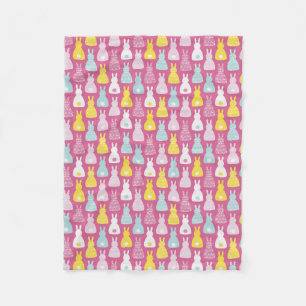 Manta Polar Patrón de conejo de conejo de Pascua rosa suave