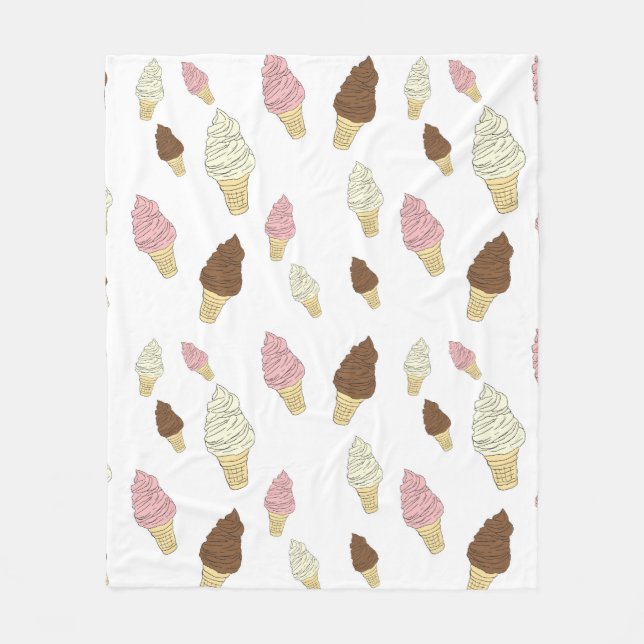 Manta Polar Patrón de cono de helado (Anverso)