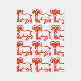 Manta Polar Patrón de contorno de carnero rojo