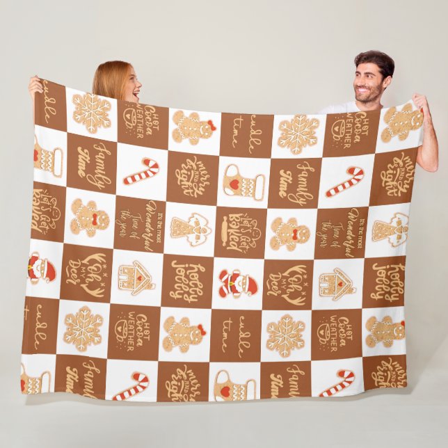 Manta Polar Patrón de cookies de pan de jengibre (In situ)