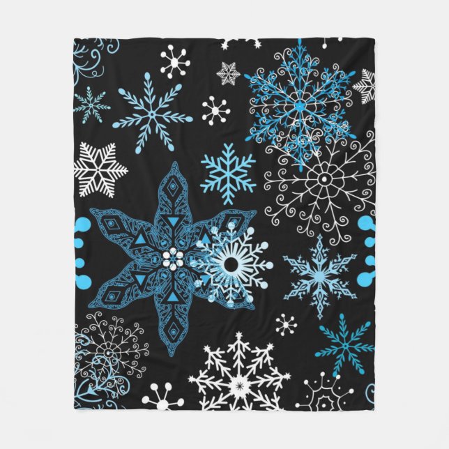 Manta Polar Patrón de copo de nieve	 (Anverso)