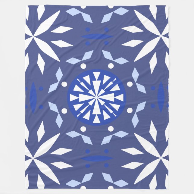 Manta Polar Patrón de copo de nieve geométrico (Anverso)