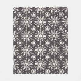 Manta Polar Patrón de copos de nieve blancos