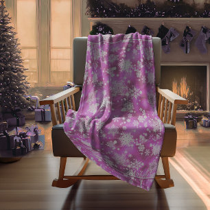 Manta Polar Patrón de copos de nieve más bonito Orquídea ID846