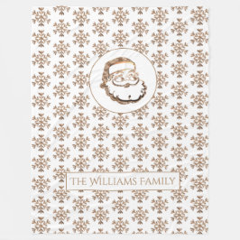 Manta Polar Patrón de copos de nieve Navidades de Santa Claus