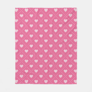 Manta Polar Patrón de corazón rosa dulce