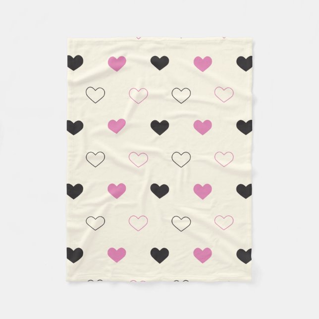 Manta Polar Patrón de corazón simple lindo (Anverso)