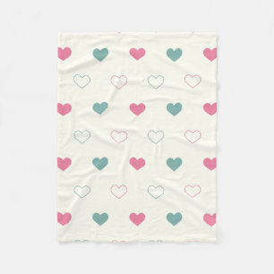 Manta Polar Patrón de Corazón Simple y Adorable