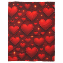 Patrón de corazones rojos con estrellas