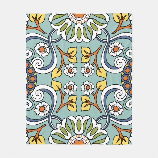 Manta Polar Patrón de cosecha de medallón de estilo turco (Anverso)