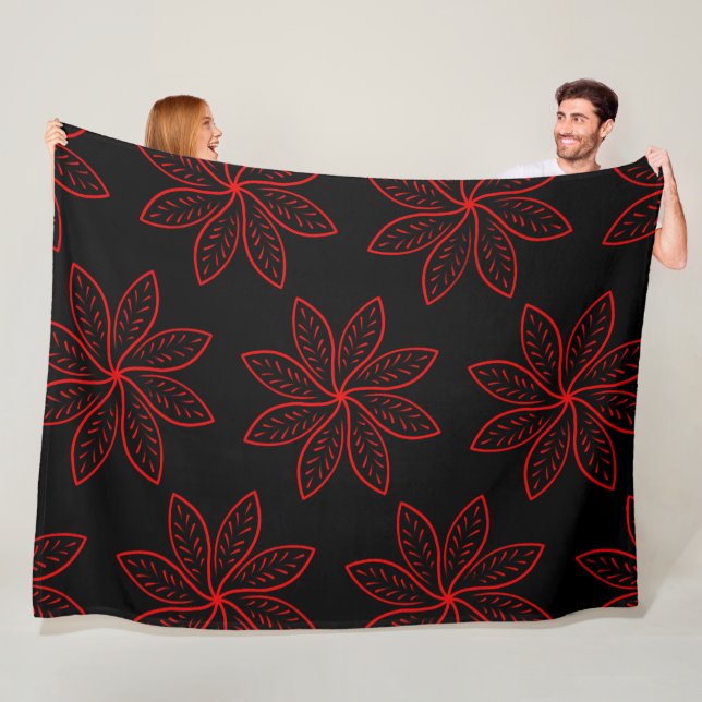 Manta Polar Patrón de Crimson en negro (In situ)