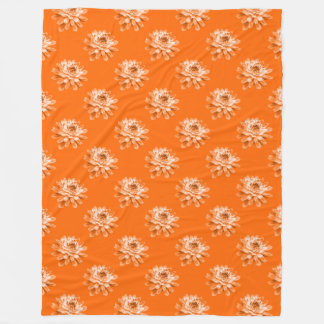 Manta Polar Patrón de crisantemo - Naranja
