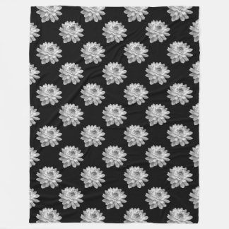 Manta Polar Patrón de crisantemo - Negro monocromo