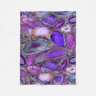 Manta Polar Patrón de cristal geográfico - Púrpura y violet