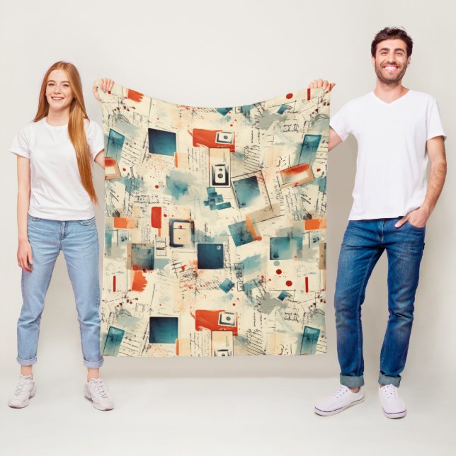 Manta Polar Patrón de cuadernillo vintage (3) (In situ)