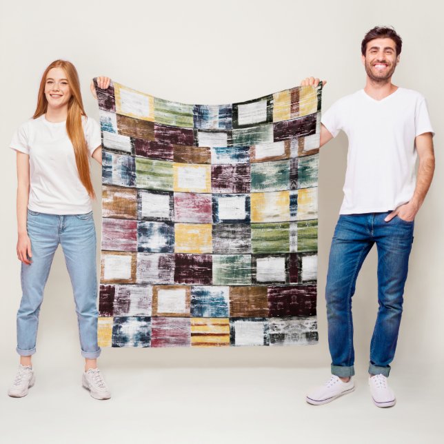 Manta Polar Patrón de cuadrados coloridos (In situ)