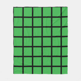 Manta Polar Patrón de cuadrados de color verde y bordes negros