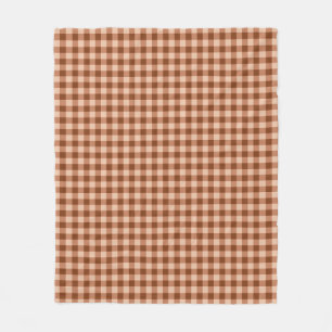Manta Polar Patrón de Cuadro Escocés Marrón Simple Gingham Rús