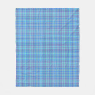 Manta Polar Patrón de Cuadros Azul Pastel