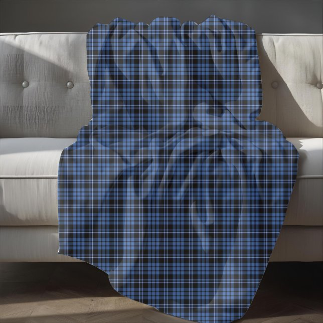 Manta Polar Patrón de Cuadros Escoceses Azul Rústico (Rustic Blue Tartan Plaid Pattern Fleece Blanket)