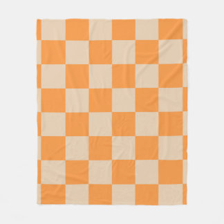 Manta Polar Patrón de cuadros gingham naranja