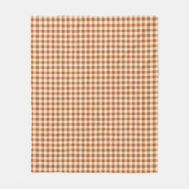Manta Polar Patrón de cuadros gingham naranja quemada de otoño