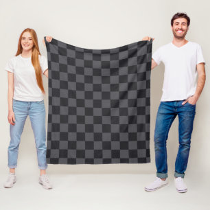 Manta Polar Patrón de cuadros gris negro croata moderno